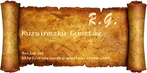 Ruzsinszky Gusztáv névjegykártya