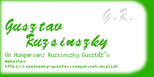 gusztav ruzsinszky business card